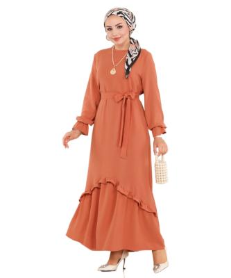 China D0047 Muhaban Turkey Abaya Dubai Jilbab Elegant Fashionable Islamic Clothing Long Dress Design Breathable Custom Modest Muslim Dress Layers for sale