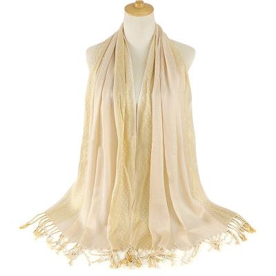 China W0014 Fashion Women's Hot Selling Long Tassel Stole Wraps Hoods Cotton Shawl Autumn Winter Muslim Soft Luxury Scarf for sale