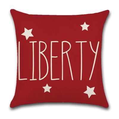 China Anti-pilling Liberty Pillowcase Fashion Custom Printing 4 Designs American Flag Independence Day Canvas Pillowcase for sale