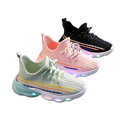 China Best quality kids candy color lightweight shoes with lights designers running kids sport shoes for sale