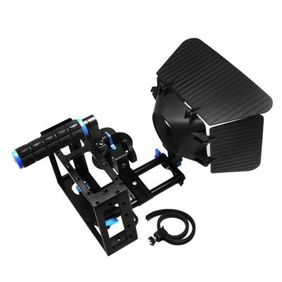 中国 Camera Cage +Top Handle+15mm Aluminum Rod Block Plate+Follow Focus+Matte Box 販売のため