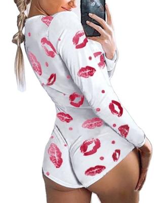 China Bodycon V-Neck Pajamas Long Sleeve Jumpsuit Onesie Onesie Women Romper Sleepwear Kurta Short Soft Pajamas for sale