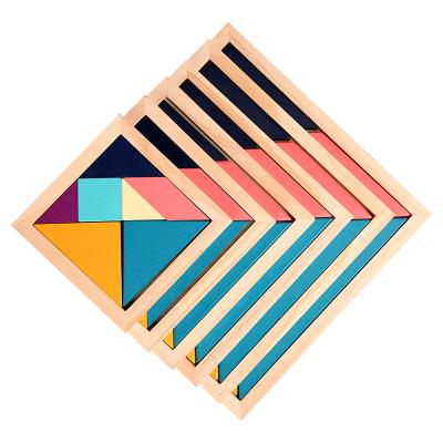 China High Quality Wooden Color Children's Jigsaw Educational Toys Tangram Puzzle Toys Educational for sale