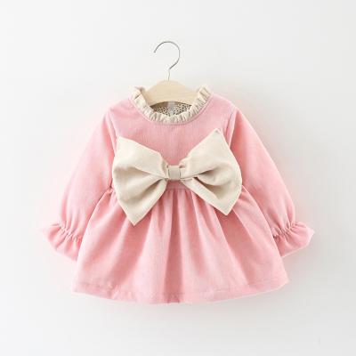 China Fashion Casual Pink Autumn Baby Girl Long Sleeve Cute Infant Baby Long Sleeve Dresses Heart Children Kids Girl Dresses for sale