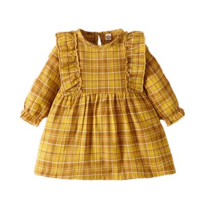 China Famous Designer Brands Baby Girl's Autumn Plaid Dress Baby Princess Dresses Girls Luxury Casual Casual Dress for sale