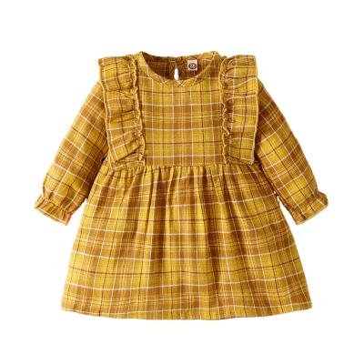 China Brands Casual Wholesale Baby Factory Autumn Plaid Princess Dresses Girls Fancy Dresses for sale