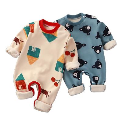 China Other Warm Baby Rompers Winter Fleece Harcoat Men and Women Spring and Autumn Sleepwear Newborn Crawling Suit for sale