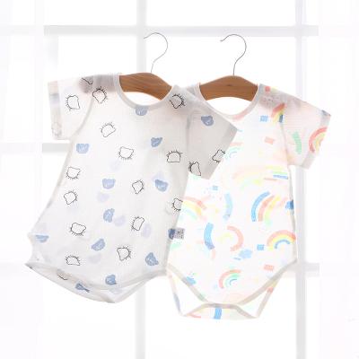 China The Other Infant Cotton Romper Infants Boys and Girls Summer Pet Clothes Newborn One-Piece Short Sleeve Triangle Romper for sale