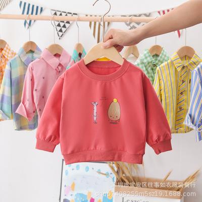 China Main of the QUICK-DRY children's hoodie Korean version of the 2021 fall new baby clothes of the bottom shirt of the children's hoodie beautiful for sale