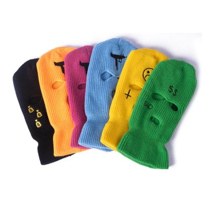 China Beanie Full Face Cover Ski Custom Balaclava Mask Knitted by COMMON Headwear for sale