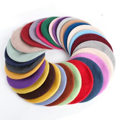 China Comfortable Multi Color High Quality Wool Flat Top French Beret Hat For Women for sale