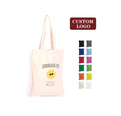 China Fashionable Custom Polyester Shopping Tote Bag Logo Printed Beige Inside Pockets for sale