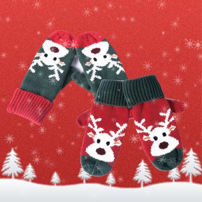 China Warm& Logo Jacquard Acrylic Christmas Knitted Cozy Custom Warm Gloves For Winter for sale