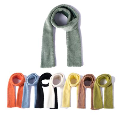 China Warm& Stylish Custom Logo Men Color Fur Scarves Comfortable Winter Polyester Comfortable Scarf For Women for sale