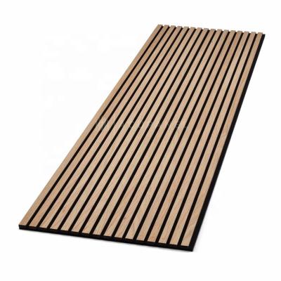 China High Quality Sound Absorption 2.4m / 2.7m / 3.0m Wood Slat Akupanel Slatted Wooden Acoustic Panel For Wall or Decoration for sale