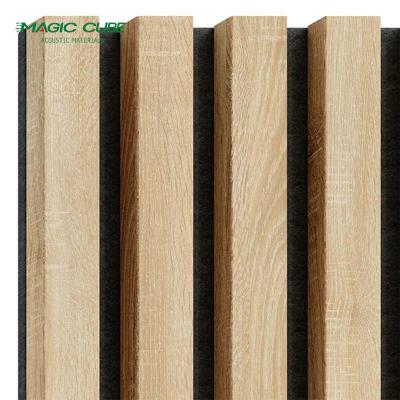 China 27-13/35-15 o Panel de absorción de sonido de poliéster MDF con carilla de madera personalizada para interiores en venta