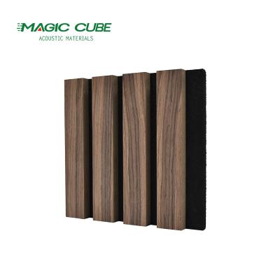 China Contemporary Polyester Fiber Acoustic Panel Wooden Slat Wall Panels with Veneer Surface for sale