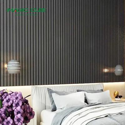 China Polyester Thickness 9mm/12mm Modern Decorative Panel Acoustic Slat Wood Panels 26kg/pcs for sale