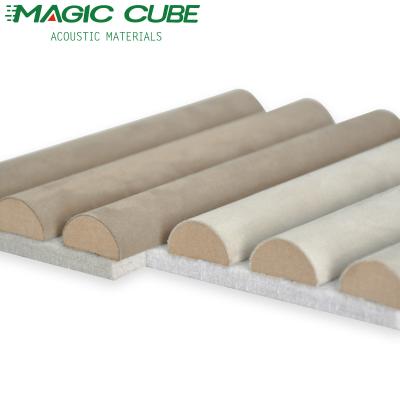 China Elegant Suede-Covered Wooden Slat Acoustic Wall Panels For Interior Decoration for sale