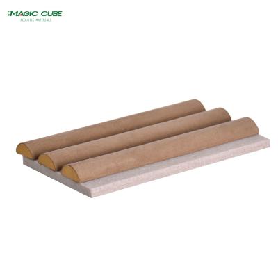 China Sound -Absorbing Rounded MDF Slats Covered With Soft Leather For Living Room for sale