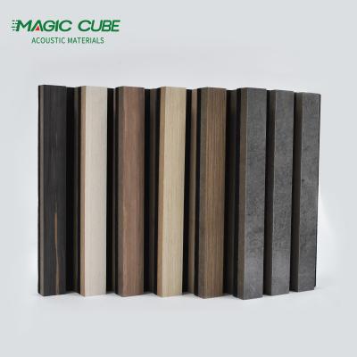 China China Supplier eco-friendly sound absorption slatted Wood Veneer MDF PET Felt Akupanel for sale