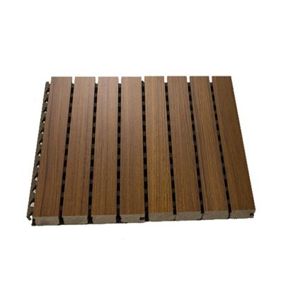 China Fireproof Wood slotted grooved Melamine Finish soundproof noise absorbing Acoustic Wall Wooden panel Slat Wall Panel for sale