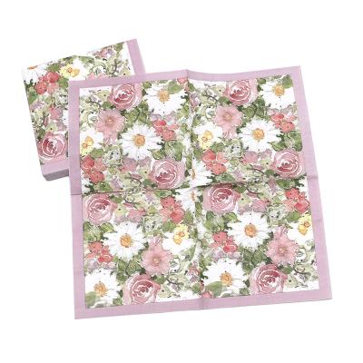 China Elegant Disposable Cheap Custom Logo Printed Paper Napkins Price Wedding Tissue Napkins Tissue Paper for sale