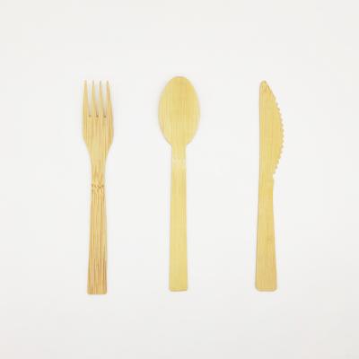 China Disposable Bamboo Knife Fork And Spoon Set High And Healthy Disposable Bamboo Tableware for sale