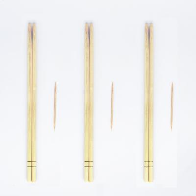 China Disposable Natural Disposable Bamboo Round Chopsticks Chinese Eco Friendly Customized Logo for sale