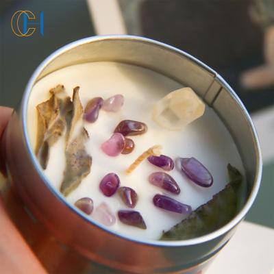 China Handmade Home Private Label Crystal Luxury Manifestation Candles Birthdays OEM Decorations Soy Wax Candles for sale