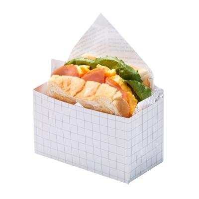 China Disposable Sushi Jelly Sandwich Bread Cookie Chocolate Coffee Pastries Wrapping Paper Hot Dog Sandwich Packaging Box for sale