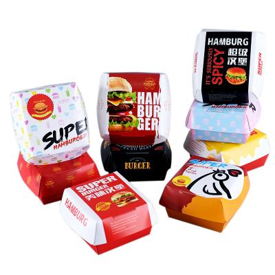 China High Quality Hot Sale Recycled Materials Hamburger Paper Box Hamburger Box Printing Hamburger Packaging Box for sale