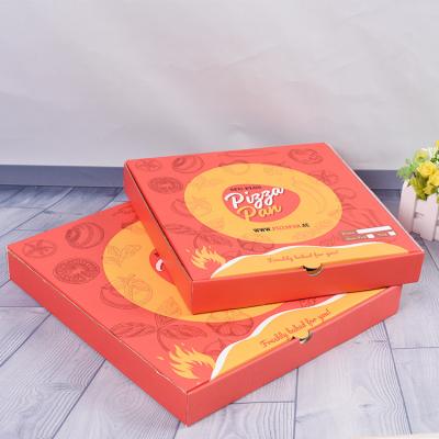 China Wholesale Price Recyclable Flat Packaging Custom Design Colorful Printing 14inch Takeout Pizza Box for sale