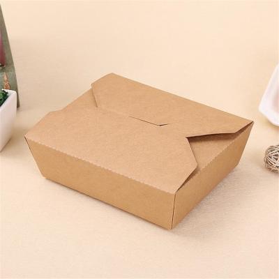 China Customized Waterproof Disposable Kraft Food Box Paper Container Food Disposable Boxes Packaging Takeout Box for sale