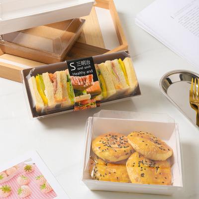 China Brown Disposable Sustainable Kraft Hot Dog Box Disposable Takeout Packaging Box Baking Plastic Log Cake Box for sale