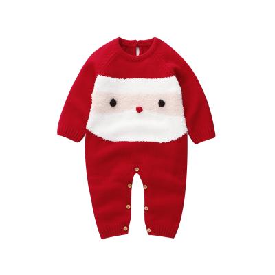 China Christmas Rompers Autumn Long Sleeve Toddler Costume Sweater Red Baby Rompers Casual Winter Baby Eco-Friendly for sale