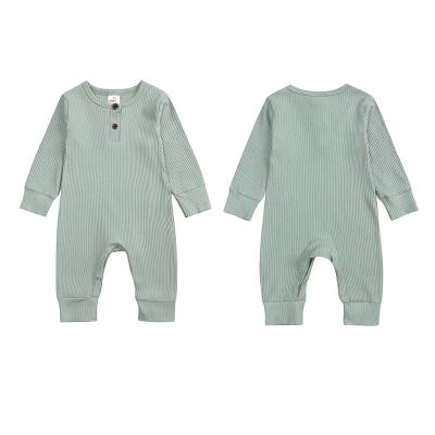 China Comfortable Breathable Cotton Girl Boy Girl Pajamas Jumper Clothes Plain Autumn Spring Romper Newborn Baby for sale