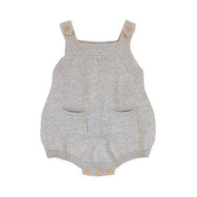 China Plain Cotton Baby Romper Jumpsuit 100% Cotton Knitted Baby Clothes Newborn Romper Short Sleeve for sale