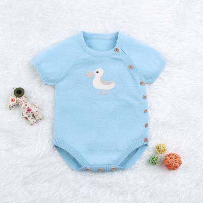 China Cozy Baby Clothes Cute Cartoon Printing Clothes Soft Babies Autumn Short Sleeve Baby Rompers for sale