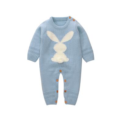 China Unisex Bunny Design Baby Clothing Romper Infant Toddler Romper 100% Acrylic Casual Rompers Long Sleeve for sale