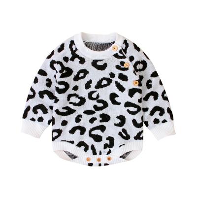 China Casual Soft Boy Girls Long Sleeve Baby Rompers 100% Polyester Triangle Climbing Baby Knit Romper Onesie for sale