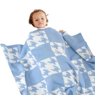 China Big Discount Anti Dust Mites On Sale Stroller Blanket Baby Cotton Knitted Cozy Baby Blanket Soft Crib Blanket for sale