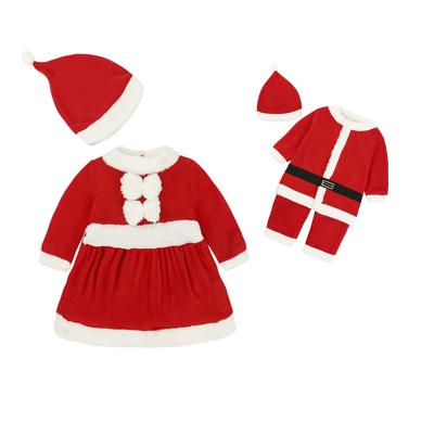 China Breathable Santa Claus Dress Baby Costumes Kids Fancy Christmas New Year Infant Cosplay For Toddler Children With Christmas Hat for sale