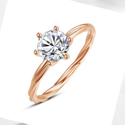 China LIFETIME LOVE 9K Rose Gold Rings Braided Custom 14K 18K Engagement Jewelry Gemstone Moissanite Rings CLASSIC for sale