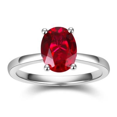 China CLASSIC LIFE LOVE Customs Fine Jewelry 9K 14K 18K White Gold Rings Moissanite Ruby Gemstone Jewelry Sets for sale