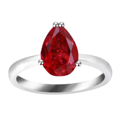 China Good Jewelry Manufacturer Pear Cut Ruby Rings LOVE LIFE Shape CLASSIC Custom Gemstone Rings for sale