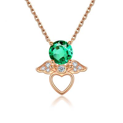 China New Arrival CLASSIC LOVE LIFE NEW 9K Gold Jewelry Green Necklace Pendant For Women Girl for sale