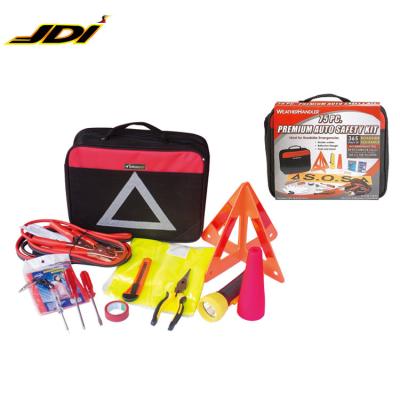 China Portable Safety JDI-QZH60 Auto Car Roadside Emergency Kit 52*35*38cm for sale