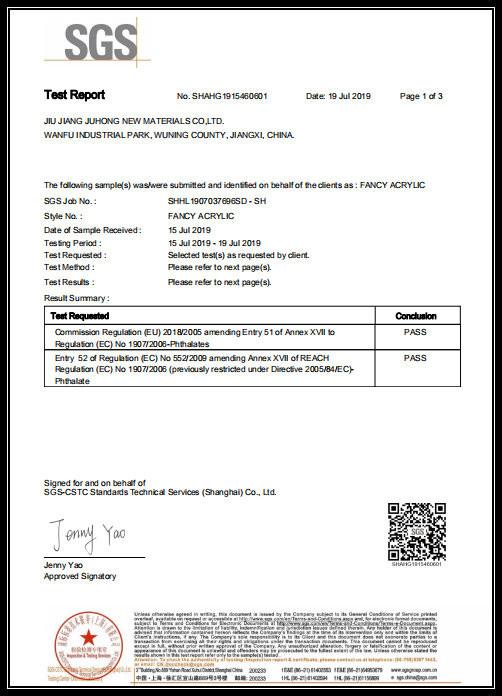 Commission Regulation Test - Jiujiang Juhong New Material Co., Ltd.