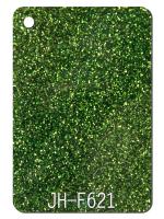 China 3MM Thick 1220x2440MM Green Glitter Acrylic Sheets Home Door Window Light Decor for sale